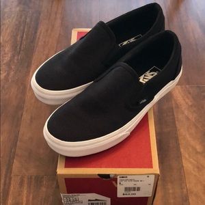 Herringbone Black Slip-On Vans